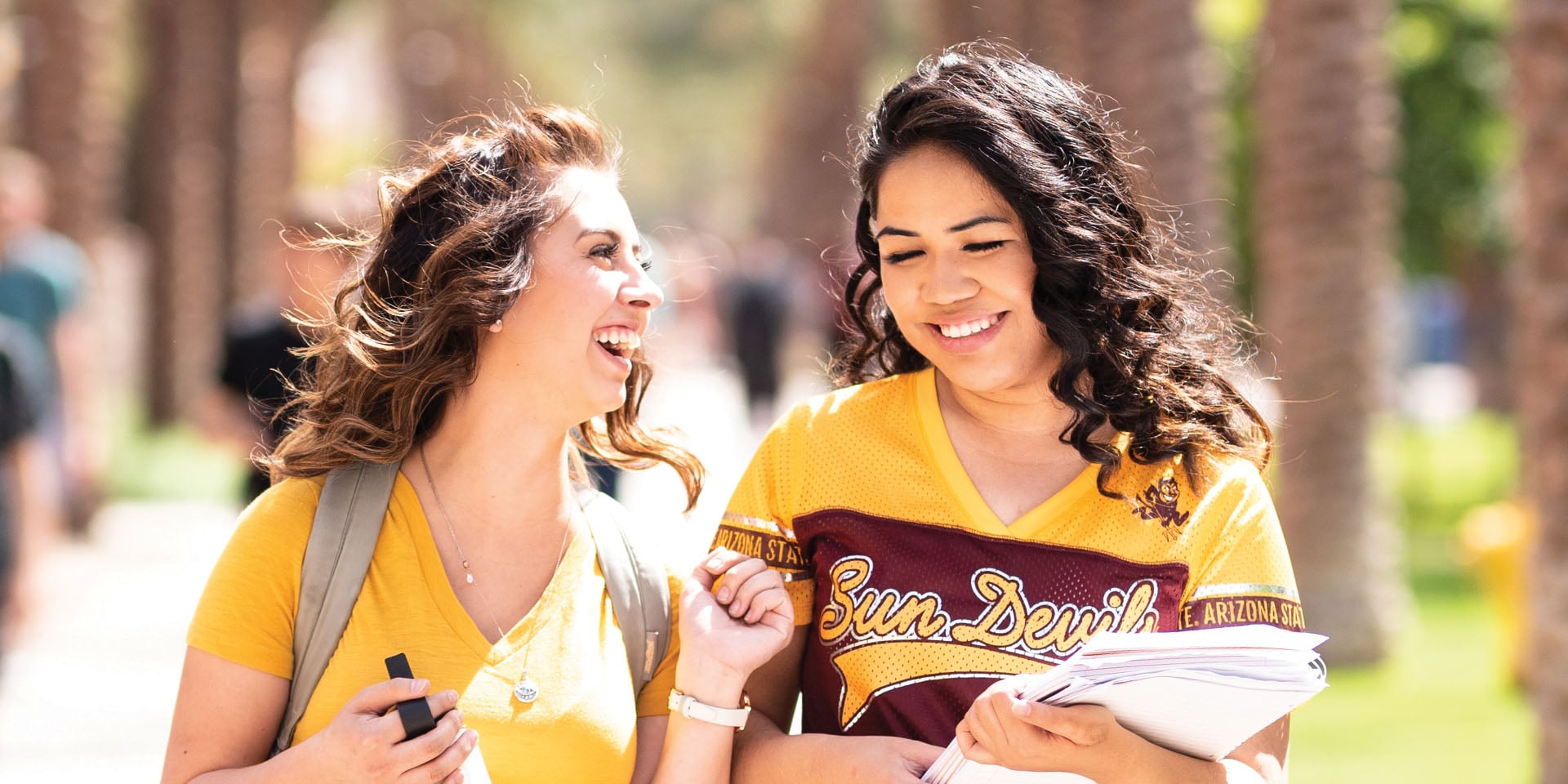 ASU students walking on campus