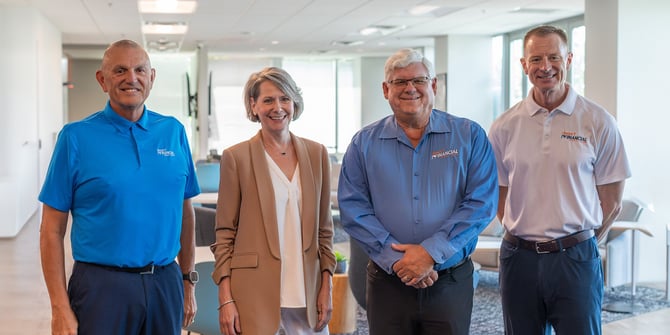 From left to right: Jeff Meshey (President & CEO), Ron Amstutz (Executive Vice President), and Cathy Graham (Executive Vice President) smiling for the camera. From left to right: Jeff Meshey (President & CEO), Ron Amstutz (Executive Vice President), and Cathy Graham (Executive Vice President) smiling for the camera.